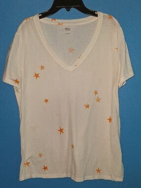 a.n.a White Tee with Orange Accent